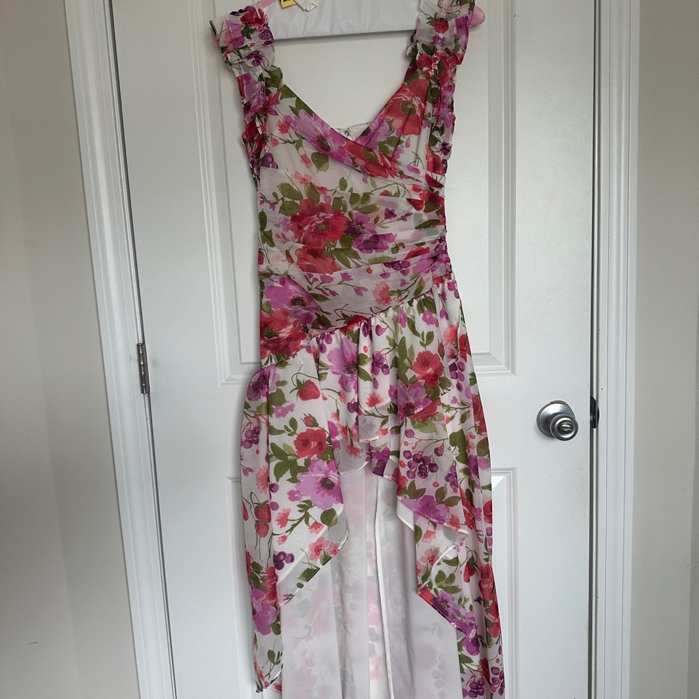 Abercrombie & Fitch ruffle strap high low maxi dress